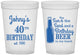 Custom Birthday 16 oz Translucent Cups - 40th Sun Sand Beer | 20204