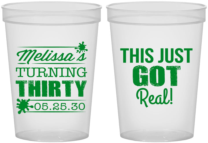 Custom Birthday 16 oz Translucent Cups - 30th | 20213