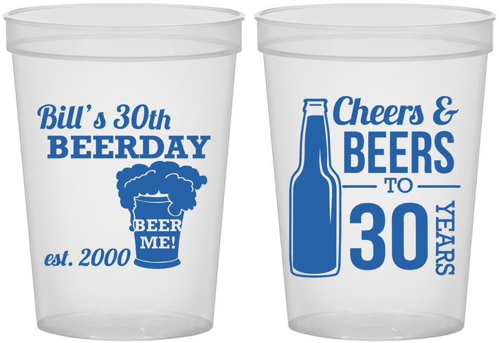 Custom Birthday 16 oz Translucent Cups - 30th | 20215