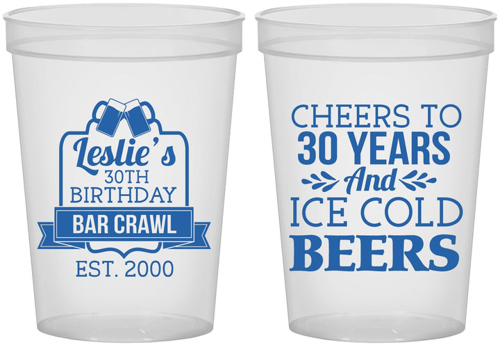 Custom Birthday 16 oz Translucent Cups - 30th | 20218