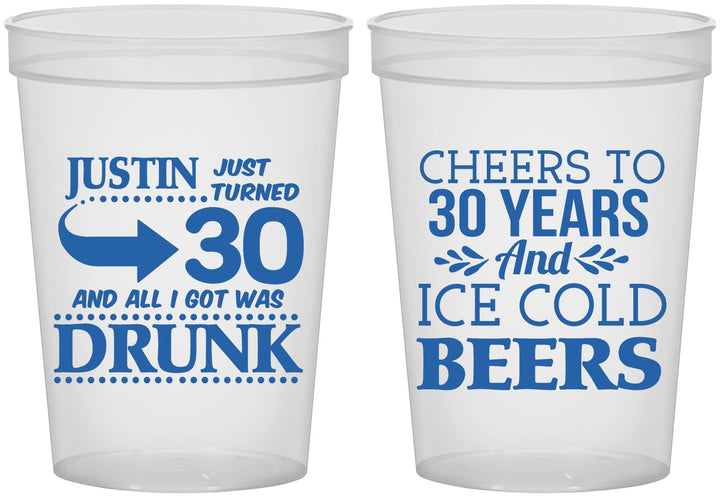 Custom Birthday 16 oz Translucent Cups - Cheers To 30 Years | 20219