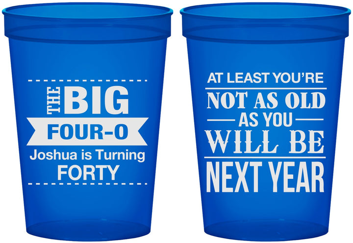 Custom Birthday 16 oz Translucent Cups - 40th | 20225