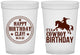 Custom Birthday 16 oz Translucent Cups - Cowboy | 20229