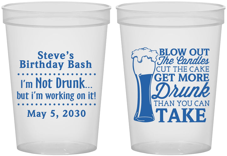 Custom Birthday 16 oz Translucent Cups - Beer Drunk | 20230