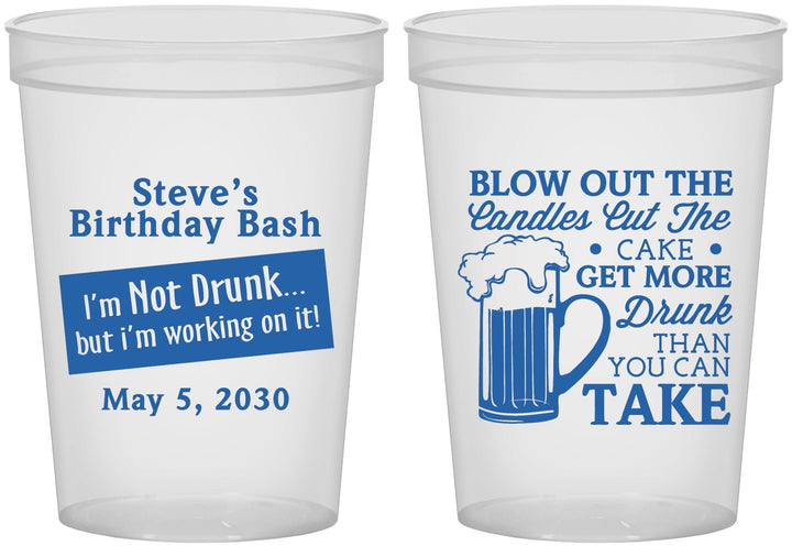 Custom Birthday 16 oz Translucent Cups - Beer Drunk | 20232