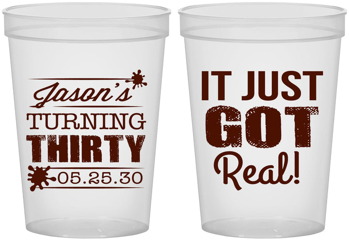 Custom Birthday 16 oz Translucent Cups - 30th | 20235