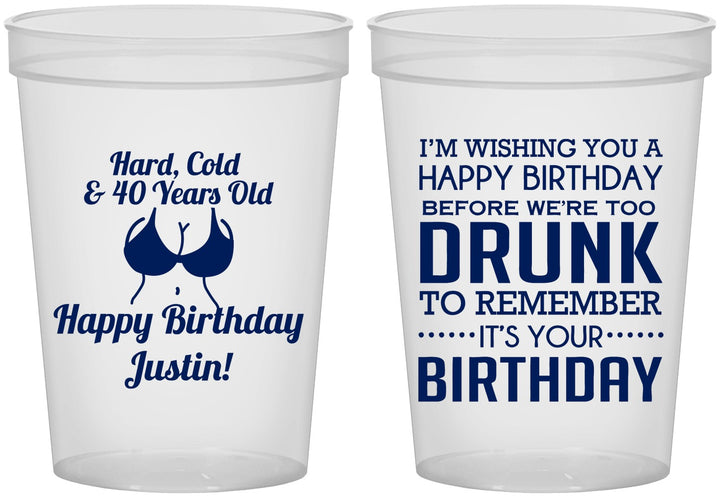 Custom Birthday 16 oz Translucent Cups - 40th | 20237