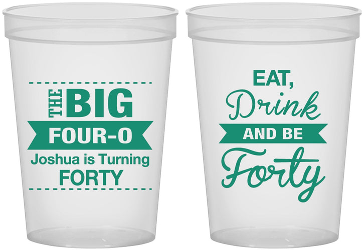 Custom Birthday 16 oz Translucent Cups - 40th | 20243