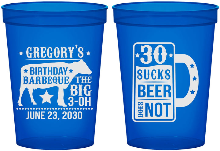 Custom Birthday 16 oz Translucent Cups - 30th | 20248