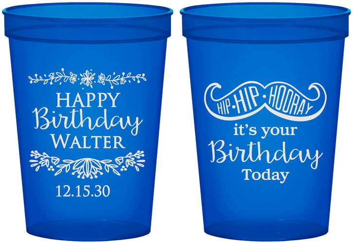 Custom Birthday 16 oz Translucent Cups - Hip Hip Hooray | 20250