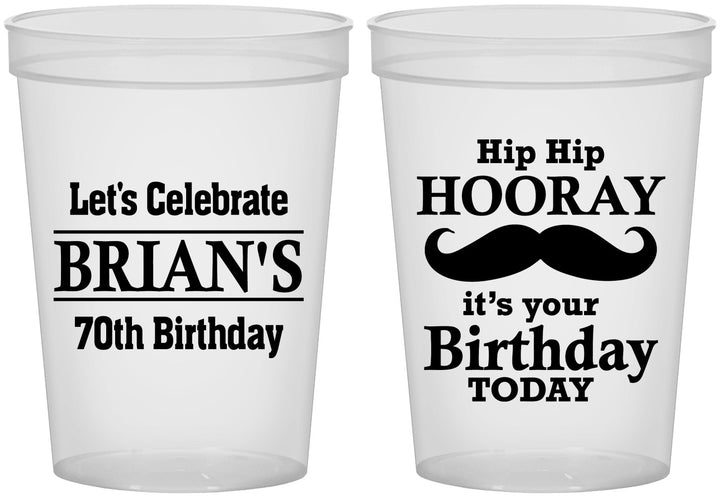 Custom Birthday 16 oz Translucent Cups - 70th | 20251