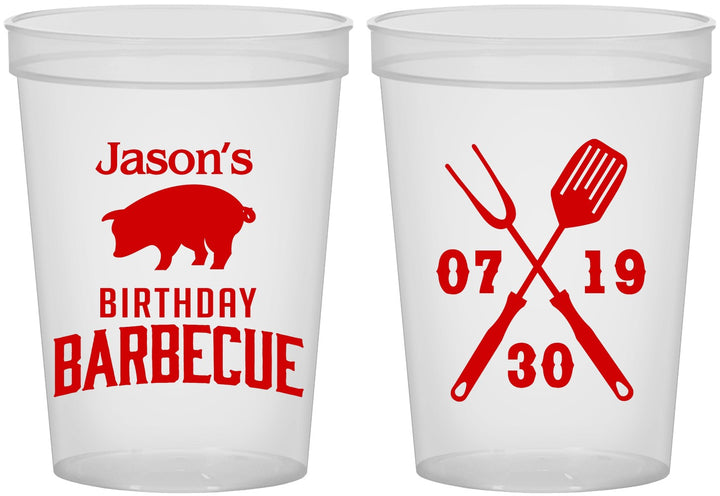 Custom Birthday 16 oz Translucent Cups - Barbeque Bbq | 20253