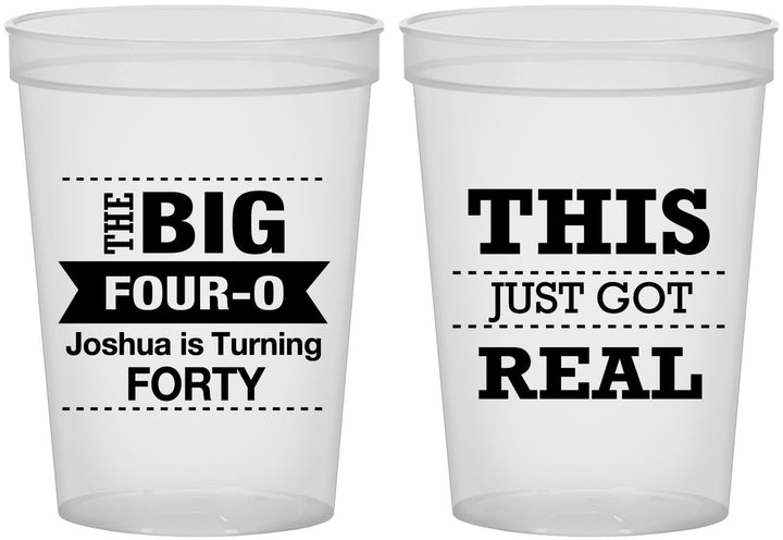 Custom Birthday 16 oz Translucent Cups - 40th | 20254