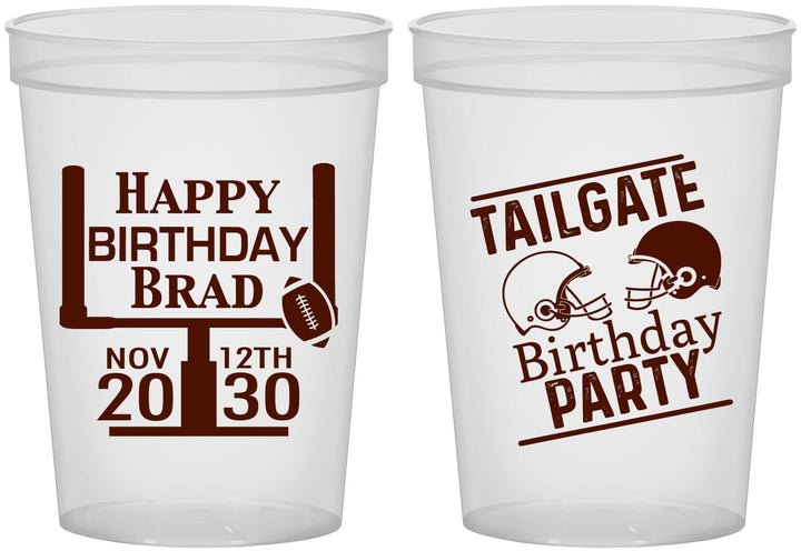 Custom Birthday 16 oz Translucent Cups - Football | 20256