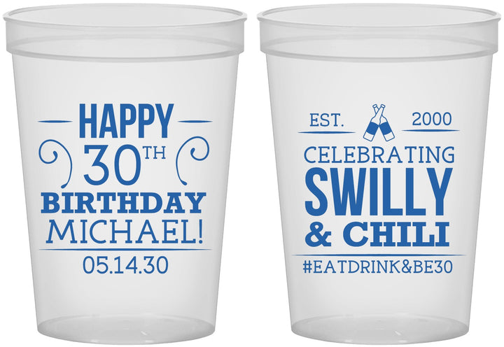 Custom Birthday 16 oz Translucent Cups - 30th | 20257