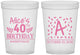 Custom Birthday 16 oz Translucent Cups - 40th | 20258