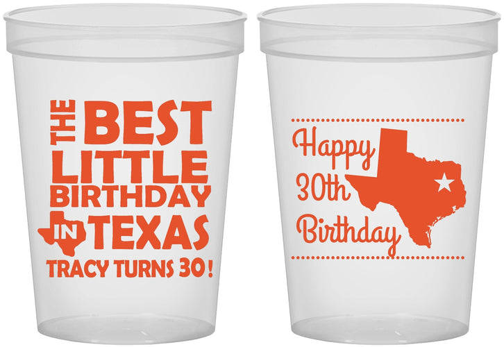 Custom Birthday 16 oz Translucent Cups - 30th Texas | 20265