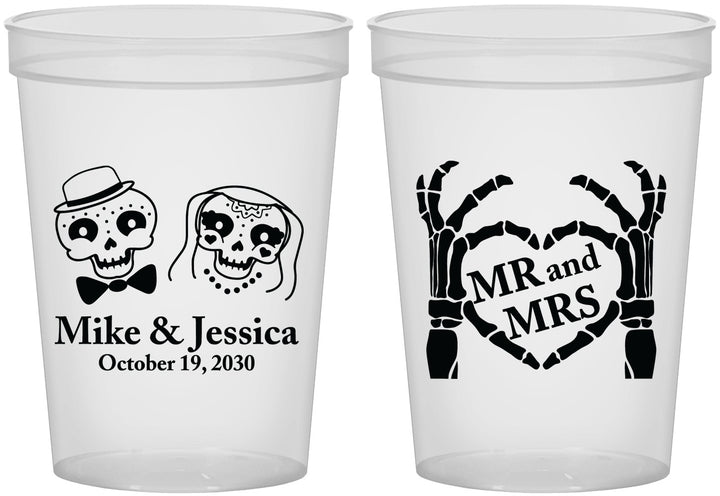 Custom Wedding 16 oz Translucent Cups - Mr And Mrs Halloween | 206