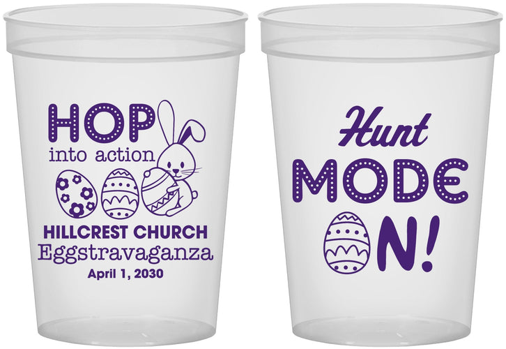 Custom Easter 16 oz Translucent Cups - Hunt Mode On Bunny | 210000