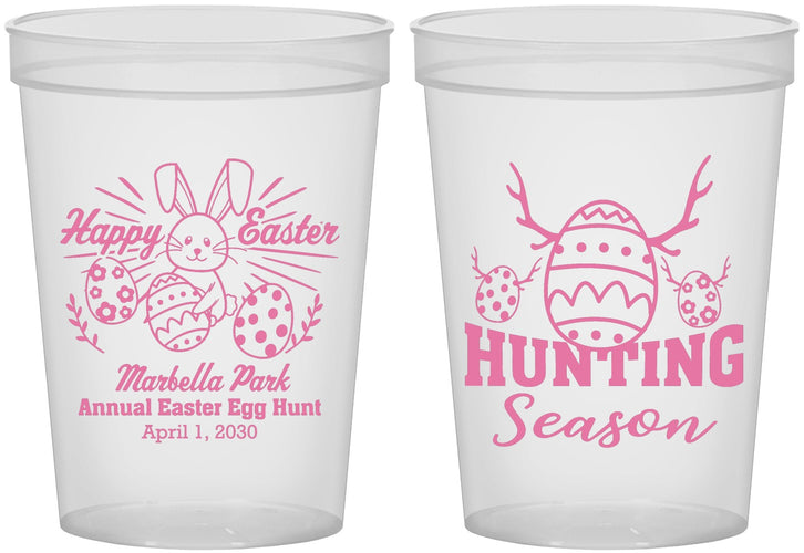 Custom Easter 16 oz Translucent Cups - Bunny Egg Hunt | 210003