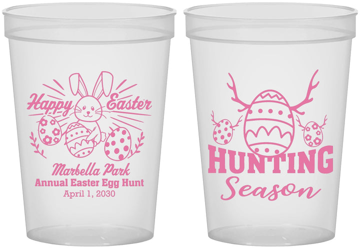 Custom Easter 16 oz Translucent Cups - Bunny Egg Hunt | 210003