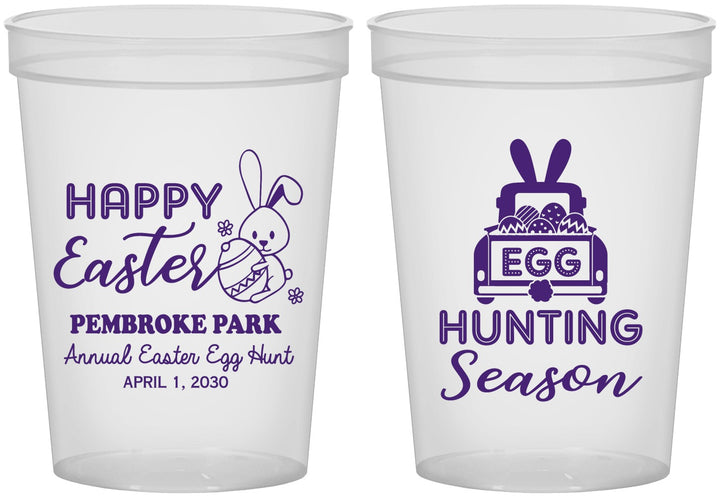 Custom Easter 16 oz Translucent Cups - Egg Hunting Bunny | 210004