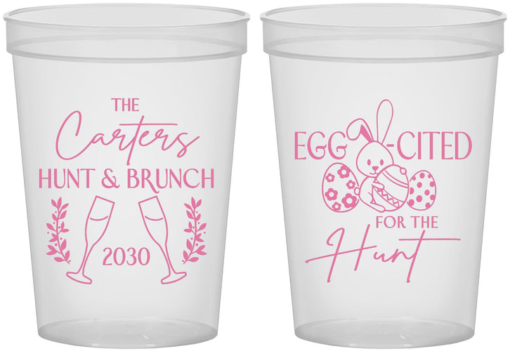 Custom Easter 16 oz Translucent Cups - Eggcited For Hunt Bunny | 210011