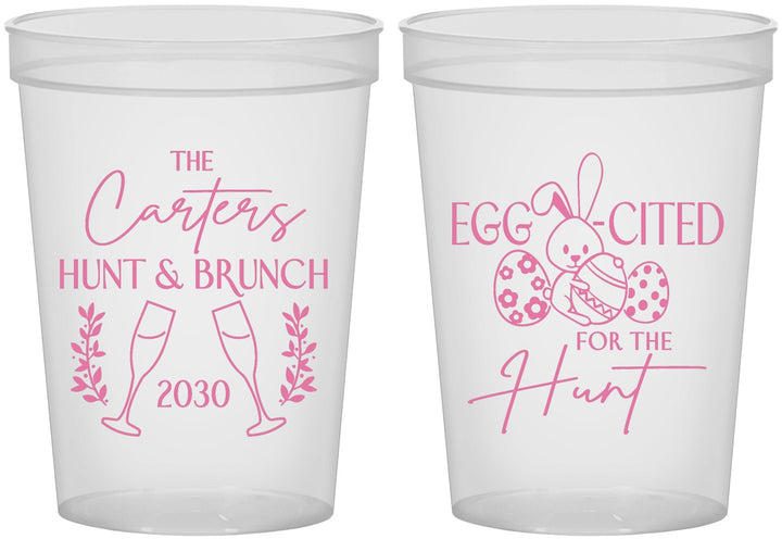 Custom Easter 16 oz Translucent Cups - Eggcited For Hunt Bunny | 210011