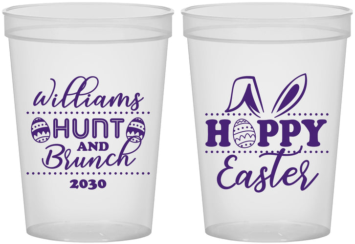 Custom Easter 16 oz Translucent Cups - Hoppy Bunny Eggs | 210012