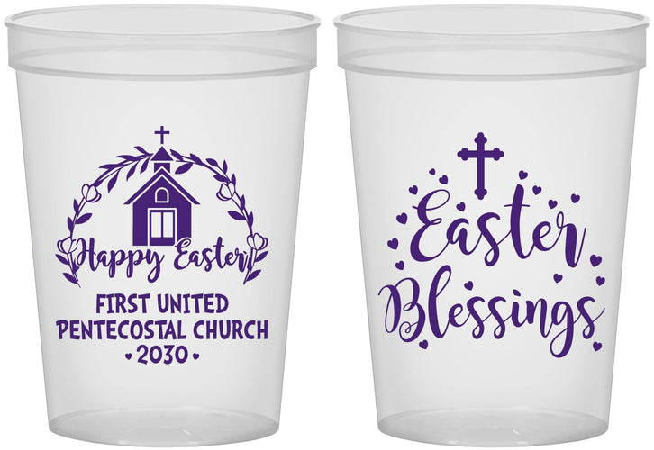 Custom Easter 16 oz Translucent Cups - Easter Blessings Church | 210024