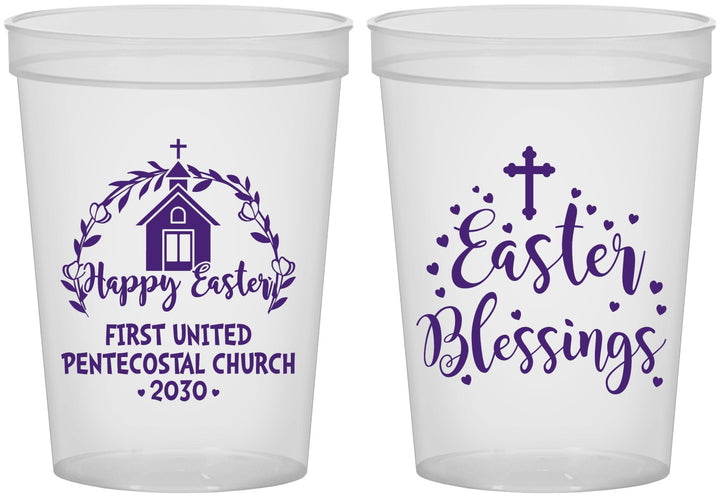 Custom Easter 16 oz Translucent Cups - Easter Blessings Church | 210024