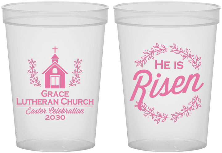 Custom Easter 16 oz Translucent Cups - He Is Risen | 210026
