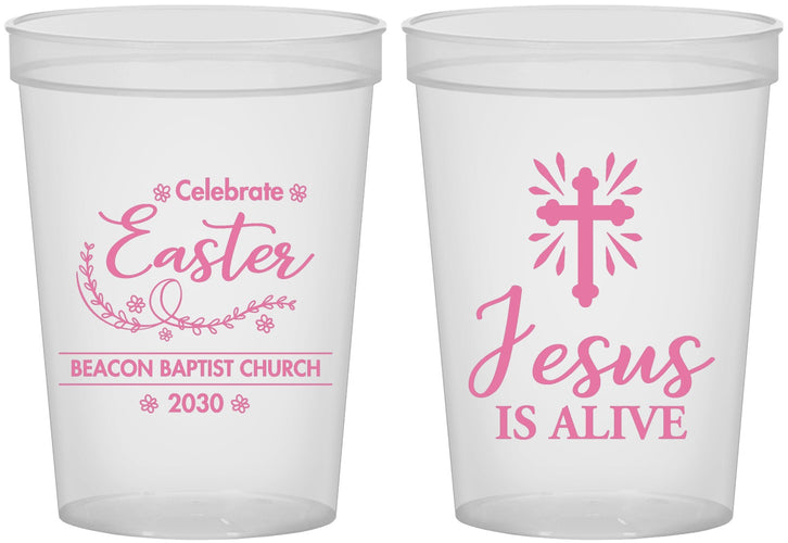 Custom Easter 16 oz Translucent Cups - Jesus Is Alive | 210027