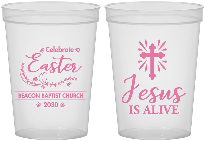 Custom Easter 16 oz Translucent Cups - Jesus Is Alive | 210027