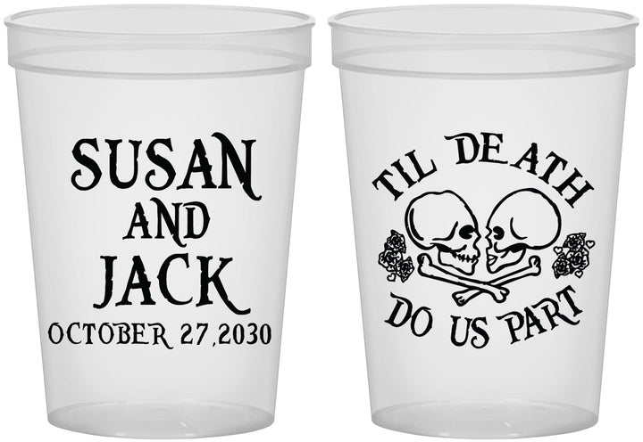 Custom Wedding 16 oz Translucent Cups - Til Death Do Us Part | 213