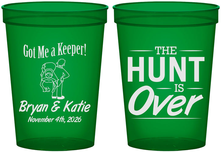 Custom Wedding 16 oz Translucent Cups - The Hunt Is Over | 216