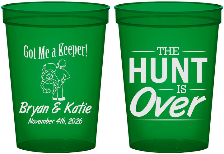 Custom Wedding 16 oz Translucent Cups - The Hunt Is Over | 216