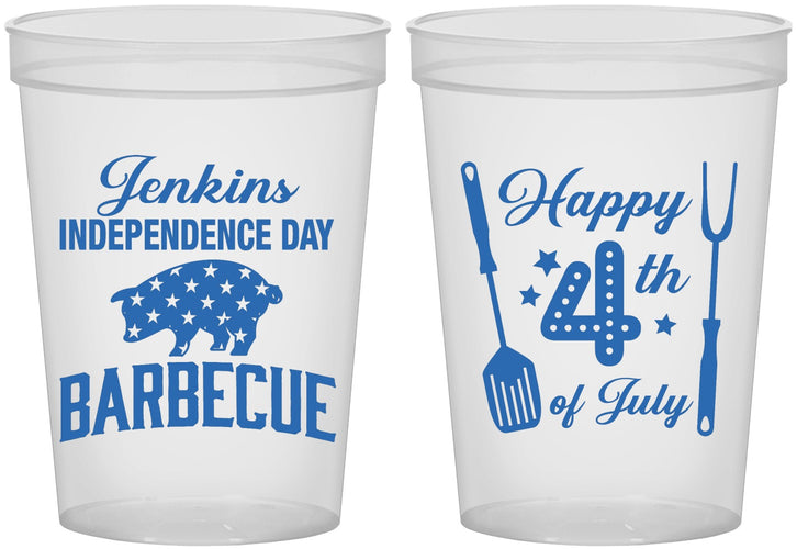 Custom 4th Of July 16 oz Translucent Cups - Barbecue Bbq | 220001