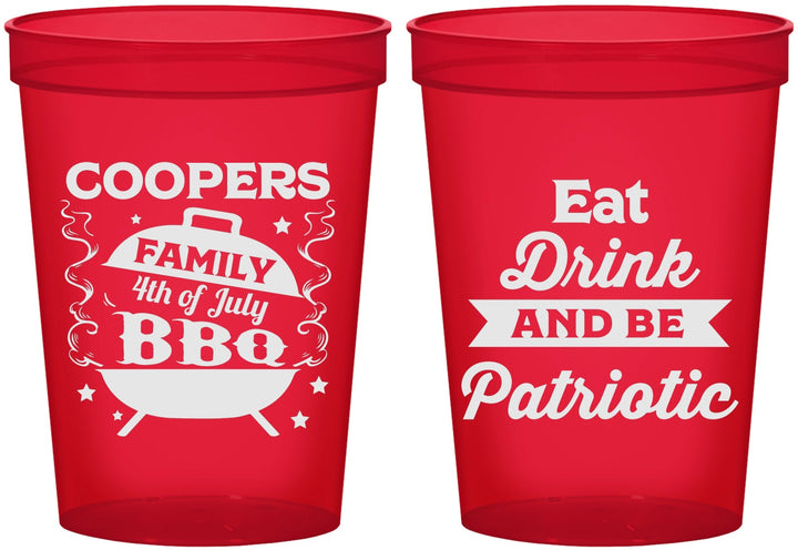 Custom 4th Of July 16 oz Translucent Cups - Eat Drink Patriotic | 220002