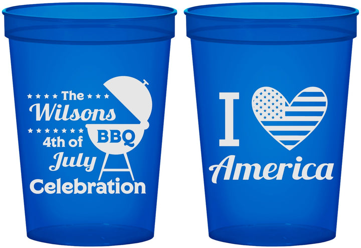 Custom 4th Of July 16 oz Translucent Cups - Barbecue Bbq | 220007