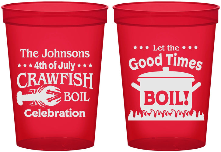Custom 4th Of July 16 oz Translucent Cups - Crawfish Boil | 220010