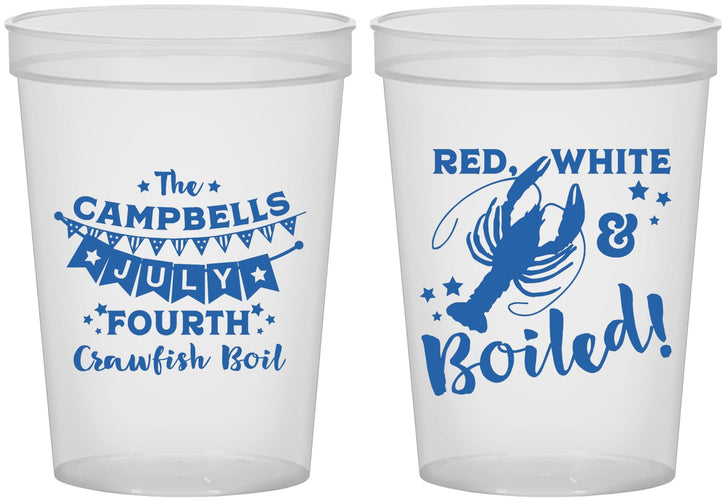 Custom 4th Of July 16 oz Translucent Cups - Crawfish Boil | 220013