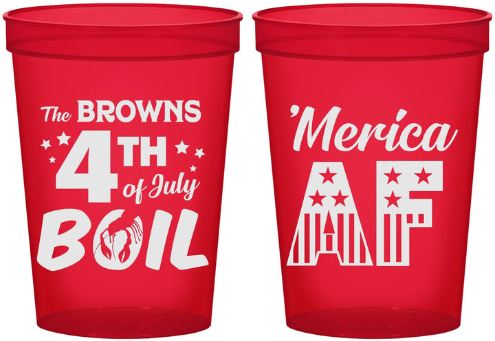 Custom 4th Of July 16 oz Translucent Cups - Merica Af | 220014