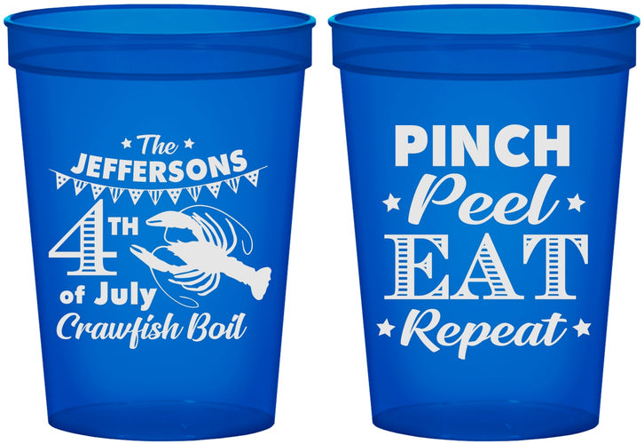 Custom 4th Of July 16 oz Translucent Cups - Pink Peel Crawfish | 220015
