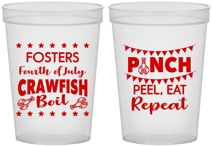 Custom 4th Of July 16 oz Translucent Cups - Crawfish Boil | 220016