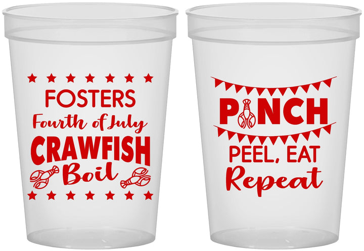 Custom 4th Of July 16 oz Translucent Cups - Crawfish Boil | 220016