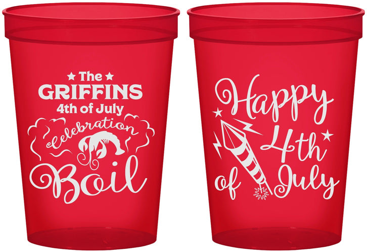 Custom 4th Of July 16 oz Translucent Cups - Crawfish Boil | 220018