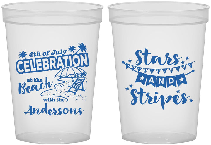 Custom 4th Of July 16 oz Translucent Cups - Fireworks | 220021