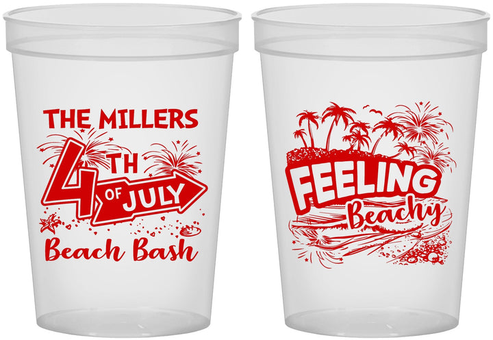 Custom 4th Of July 16 oz Translucent Cups - Feeling Beachy | 220024