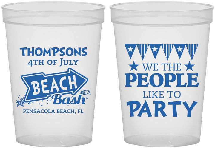 Custom 4th Of July 16 oz Translucent Cups - We The People | 220025